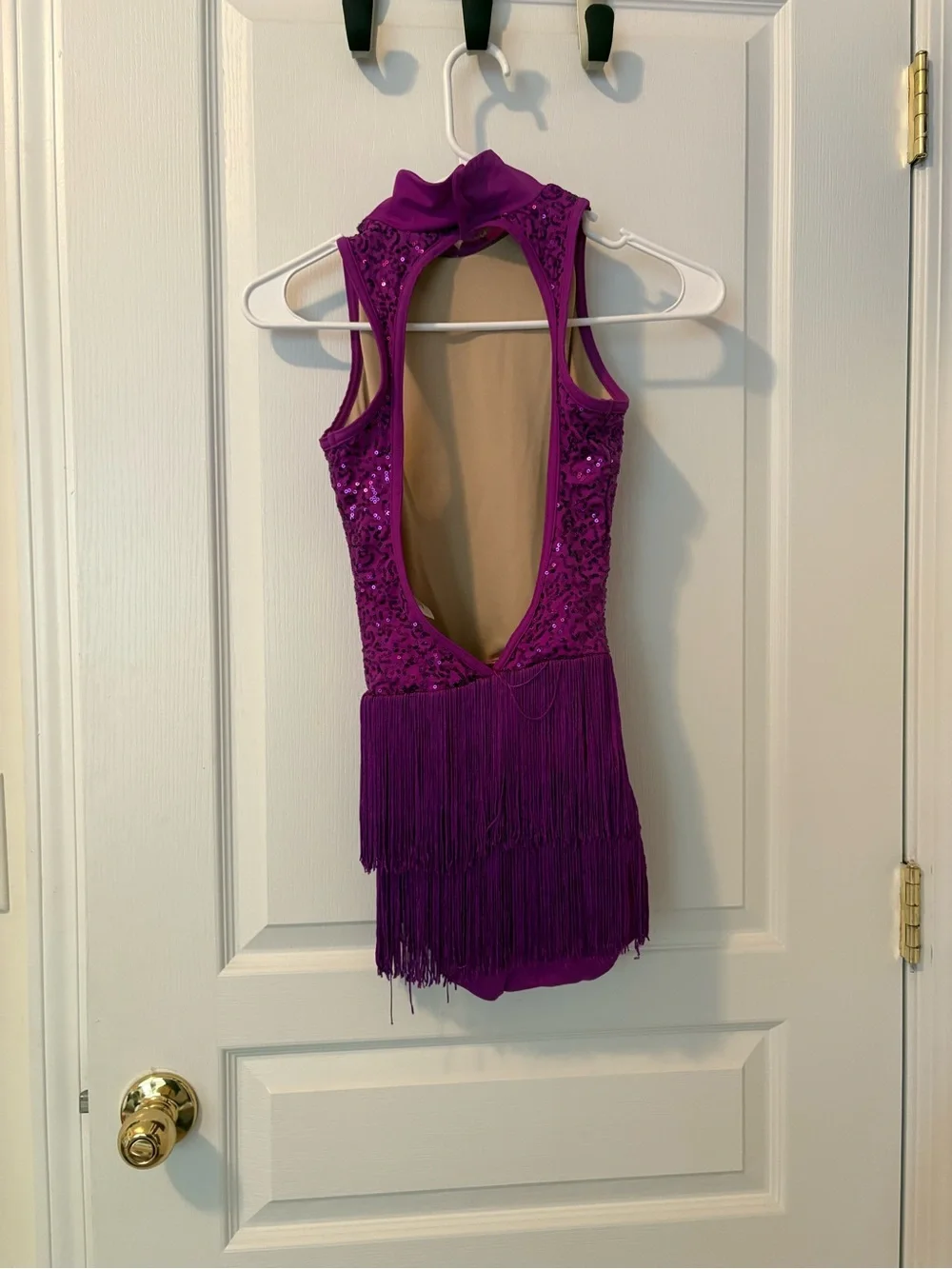 balera Purple Sequin Fringe Dance Costume